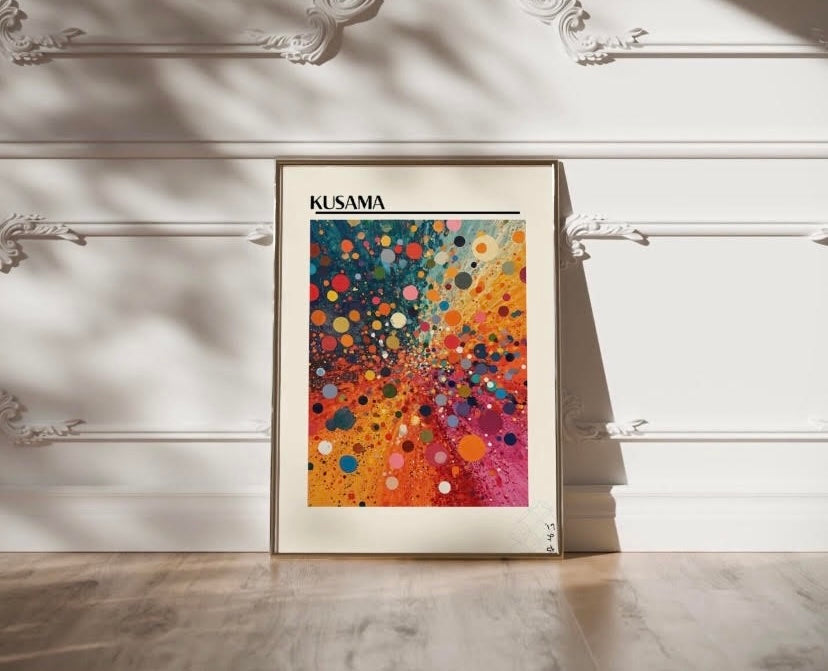 Vibrant Dot Print by Yayoi Kusama - High-Quality Premium Wall Art Decor Sticker