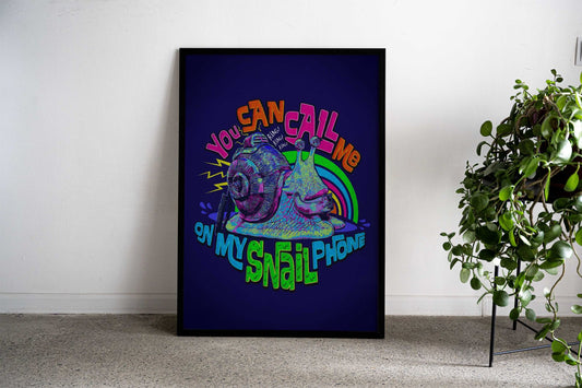 Call Me On My Snail Phone Asian Style Poster | Wall Art for Home & Office | High-Quality Print - High-quality vinyl
