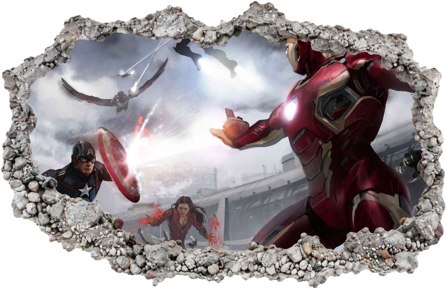 Captain America Iron Man Thor Vinyl Mural Playroom Art Decal 015