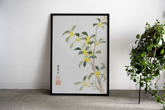 Cassia Blossom Asian Style Poster | Wall Art for Home & Office | High-Quality Print - High-quality vinyl skin wrap
