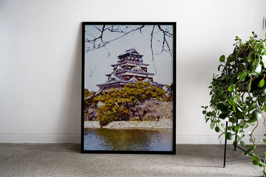 Castle Japan Asian Style Poster | Wall Art for Home & Office | High-Quality Print - High-quality vinyl skin wrap de