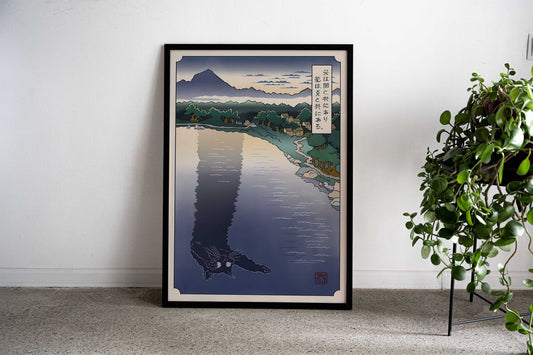 Cat Meme Shadow Asian Style Poster | Wall Art for Home & Office | High-Quality Print - High-quality vinyl skin wrap