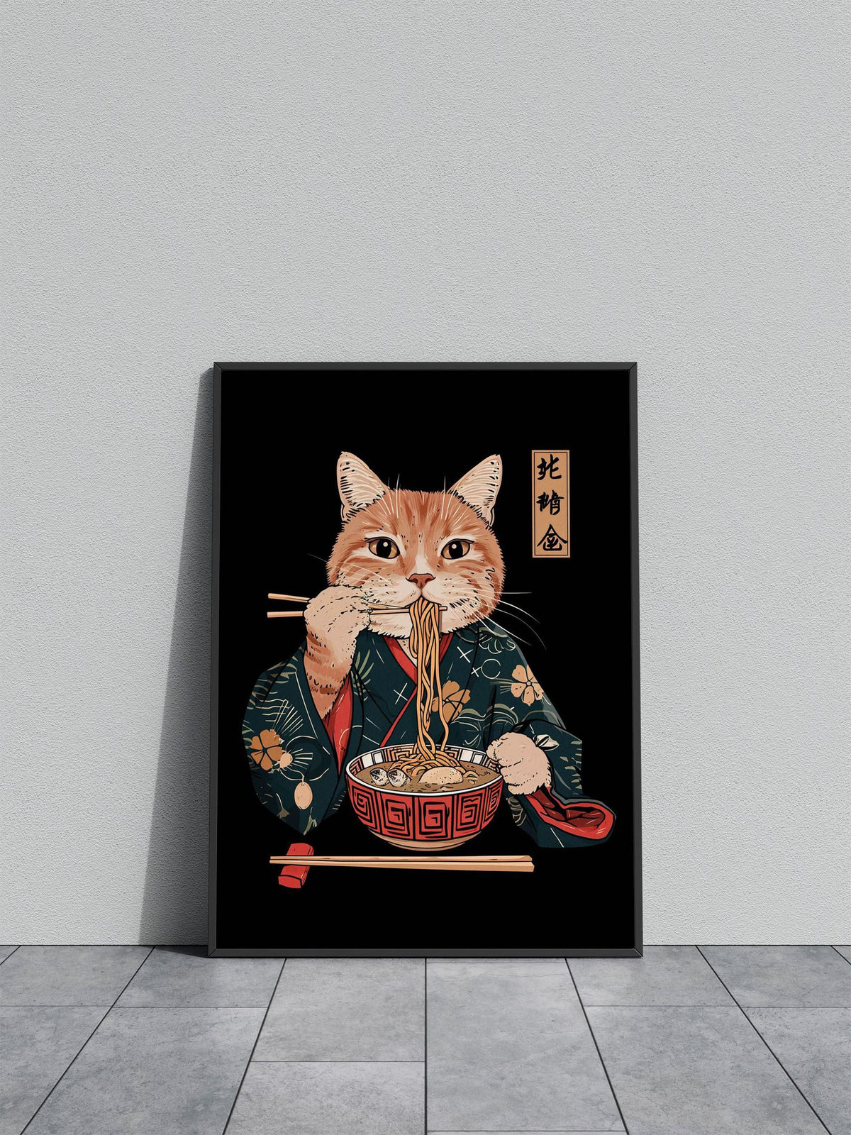 Cat Ramen Japanese Cute Asian Style Poster | Wall Art for Home & Office | High-Quality Print - High-quality vinyl s