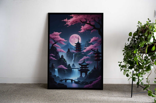 Cherry Blossom Dreaming Asian Style Poster | Wall Art for Home & Office | High-Quality Print - High-Quality Visual Display