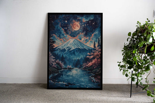 Cherry Blossom Fuji Japan Asian Style Poster | Wall Art for Home & Office | High-Quality Print - High-Quality Visual Display