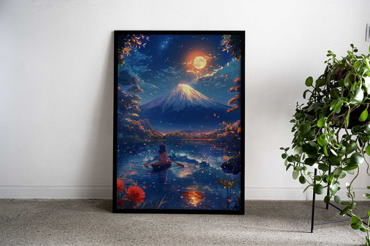 Cherry Blossom Fuji Mount Asian Style Poster | Wall Art for Home & Office | High-Quality Print - High-Quality Visual Display