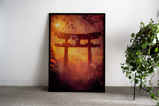 Cherry Blossom Gate Asian Style Poster | Wall Art for Home & Office | High-Quality Print - High-Quality Visual Display
