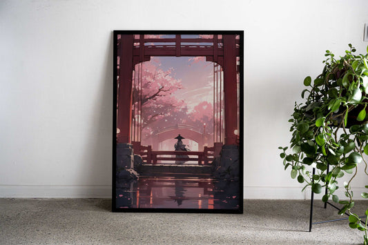 Cherry Blossom Portrait Asian Style Poster | Wall Art for Home & Office | High-Quality Print - High-Quality Visual Display