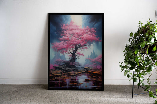Cherry Blossom Tree Asian Style Poster | Wall Art for Home & Office | High-Quality Print - High-Quality Visual Display