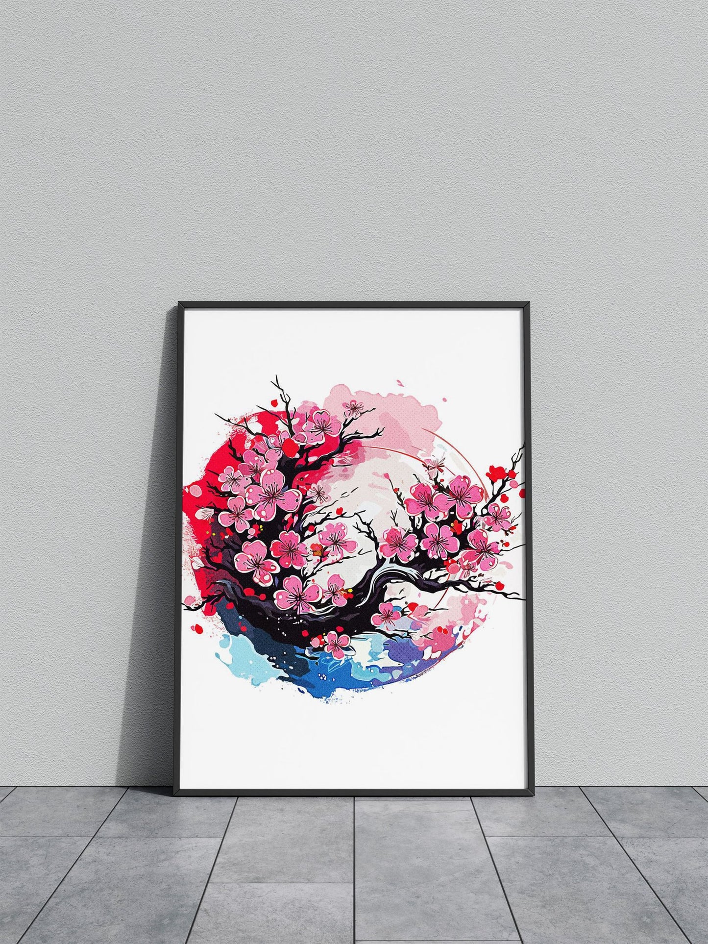 Cherry Blossoms Floral Asian Style Poster | Wall Art for Home & Office | High-Quality Print