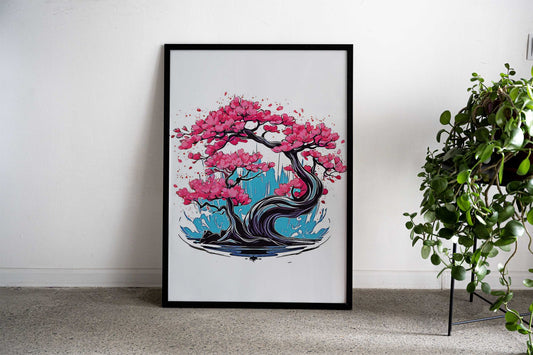 Cherry Blossoms Tree Asian Style Poster | Wall Art for Home & Office | High-Quality Print - High-Quality Visual Display