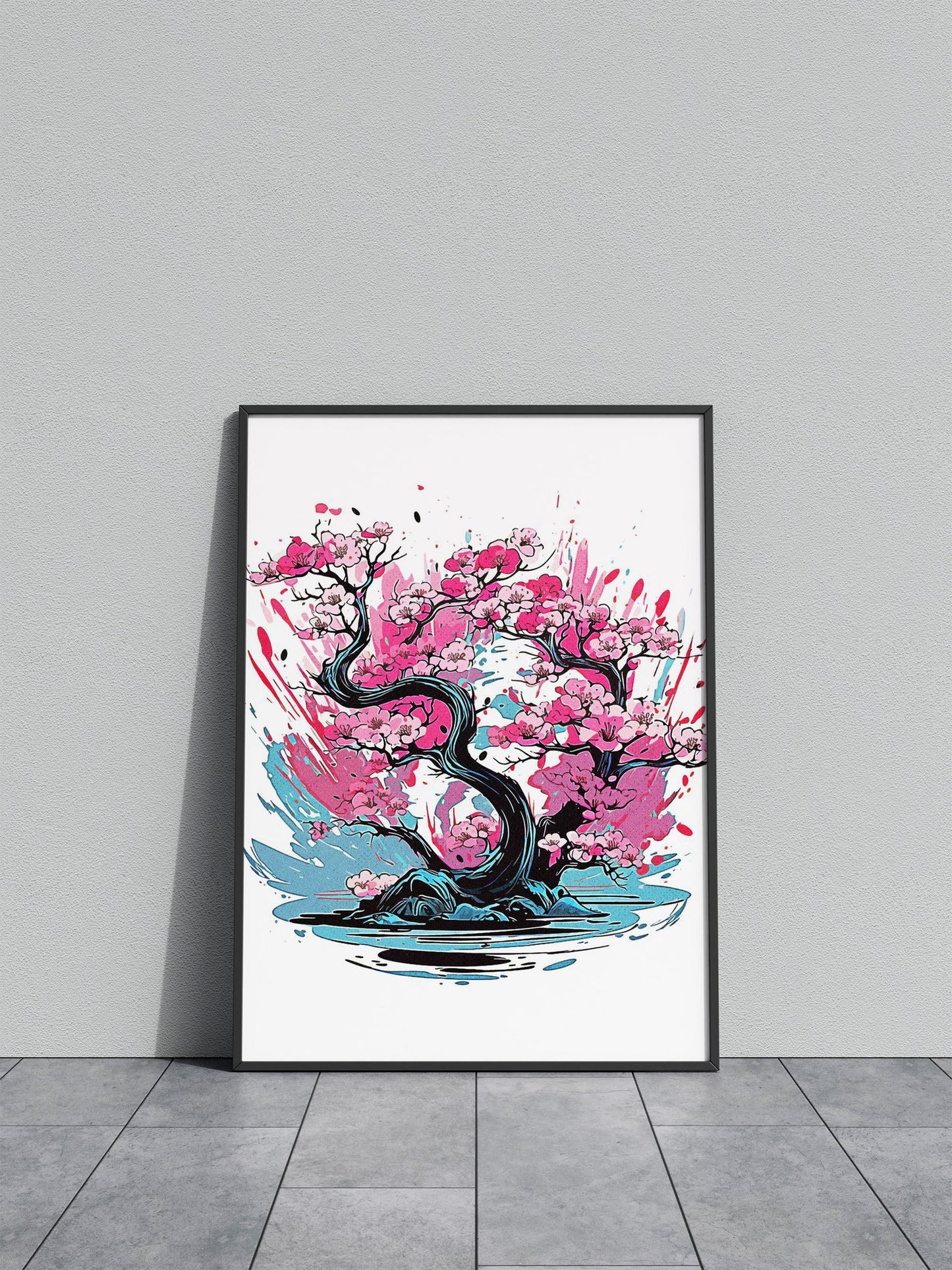 Cherry Blossoms Asian Style Poster | Wall Art for Home & Office | High-Quality Print