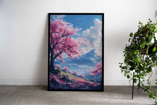 Cherry blossom tree lofi Asian Style Poster | Wall Art for Home & Office | High-Quality Print - High-Quality Visual Display