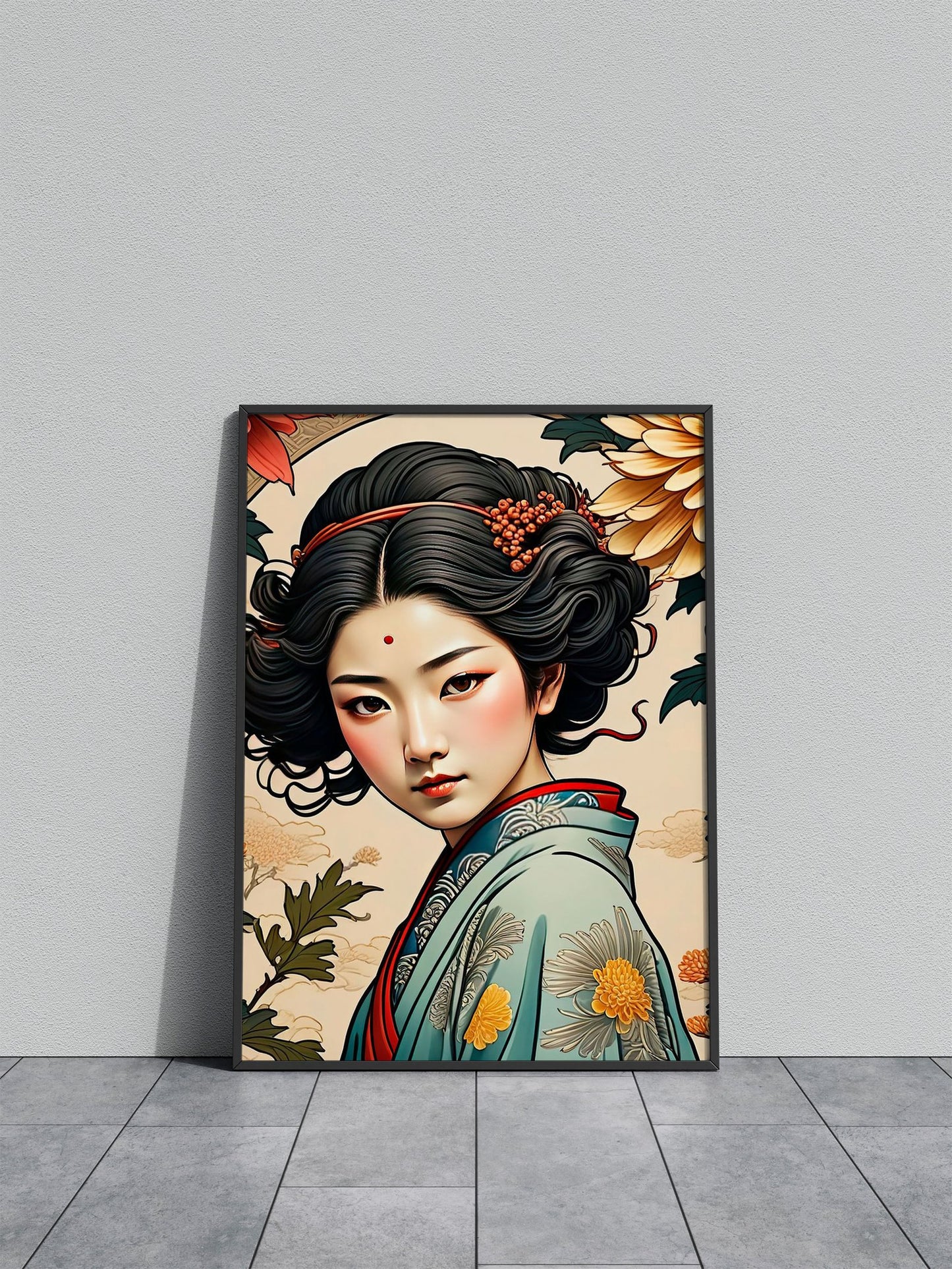 China Floral Girl Asian Style Poster | Wall Art for Home & Office | High-Quality Print - High-Quality Visual Display