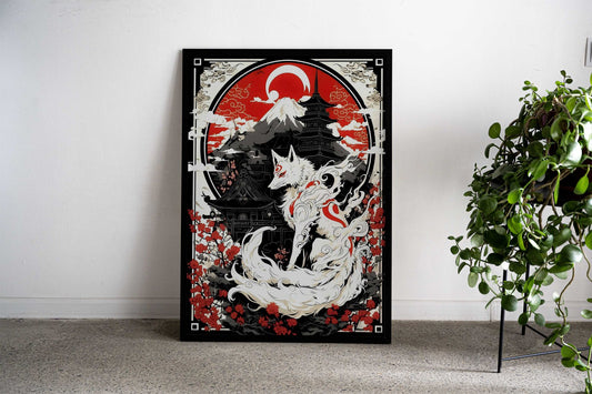 Chinese Kitsune Asian Style Poster | Wall Art for Home & Office | High-Quality Print - High-Quality Visual Display