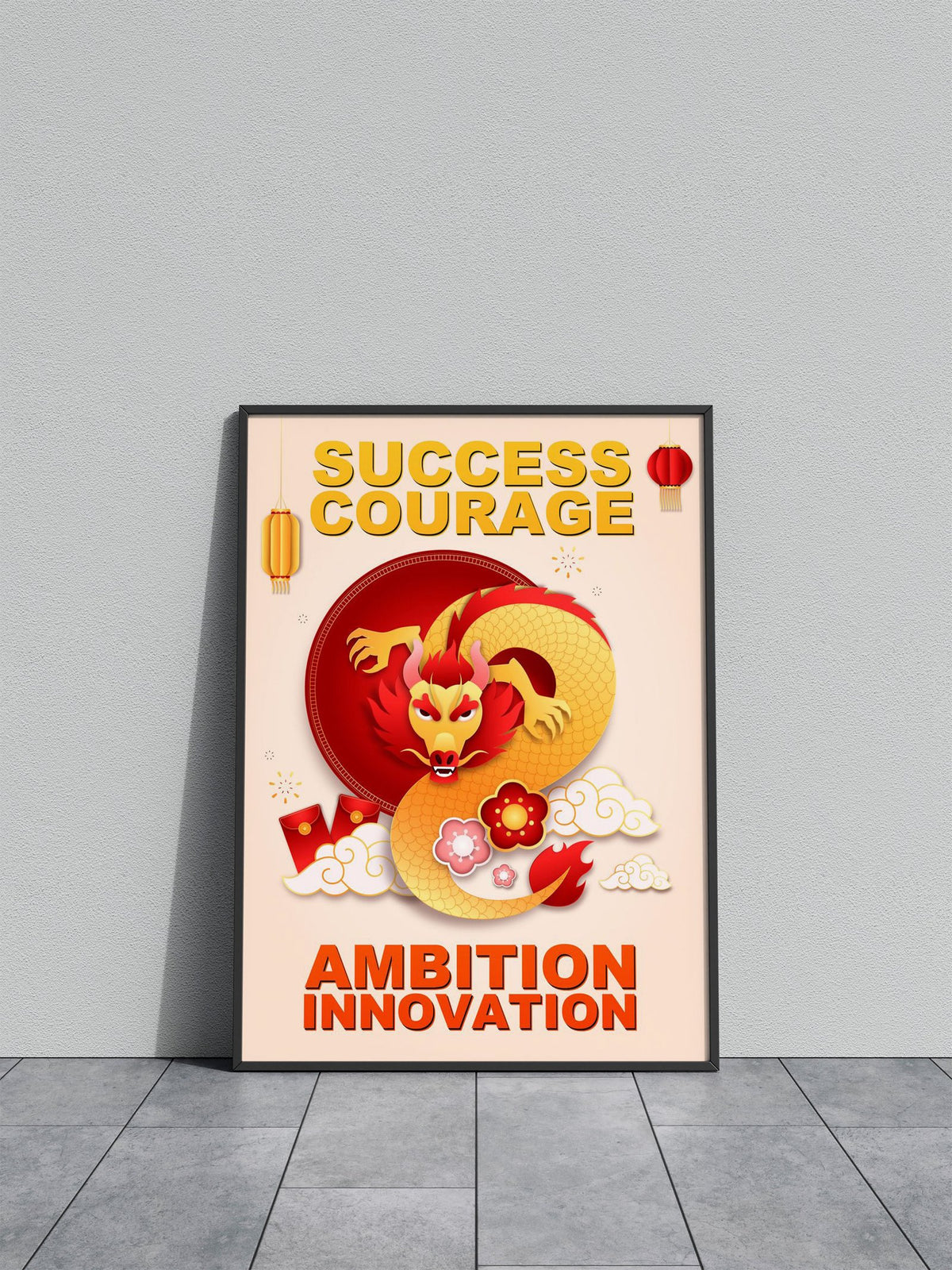 Chinese New Year Dragon Asian Style Poster | Wall Art for Home & Office | High-Quality Print - High-Quality Visual Display