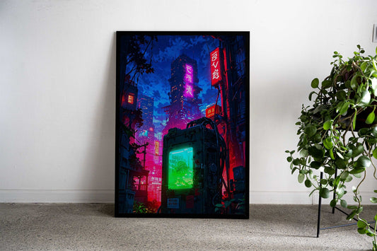 City Neon Asian Style Poster | Wall Art for Home & Office | High-Quality Print - High-Quality Visual Display