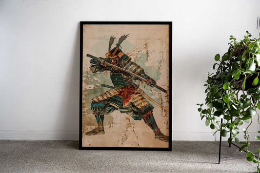Classic Samurai Drawing Asian Style Poster | Wall Art for Home & Office | High-Quality Print - High-Quality Visual Display