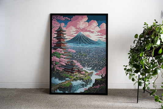 Coastal shoreline art Asian Style Poster | Wall Art for Home & Office | High-Quality Print - High-Quality Visual Display