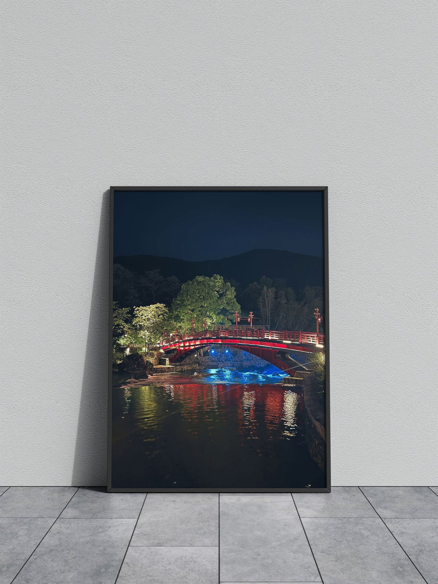Colorful bridge at night Asian Style Poster | Wall Art for Home & Office | High-Quality Print