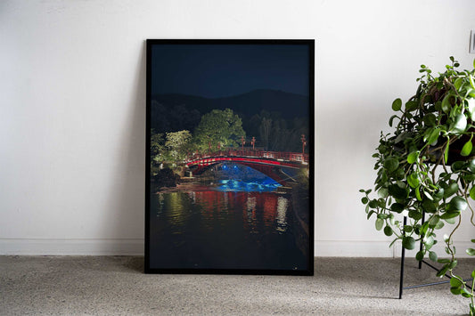 Colorful bridge at night Asian Style Poster | Wall Art for Home & Office | High-Quality Print - High-Quality Visual Display