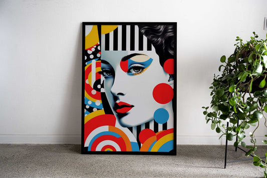 Colourful Female face Asian Style Poster | Wall Art for Home & Office | High-Quality Print - High-Quality Visual Display