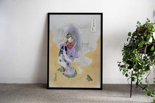 Courtesan and Frog Asian Style Poster | Wall Art for Home & Office | High-Quality Print - High-Quality Visual Display