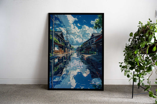 Cozy Street Anime Asian Style Poster | Wall Art for Home & Office | High-Quality Print - High-Quality Visual Display
