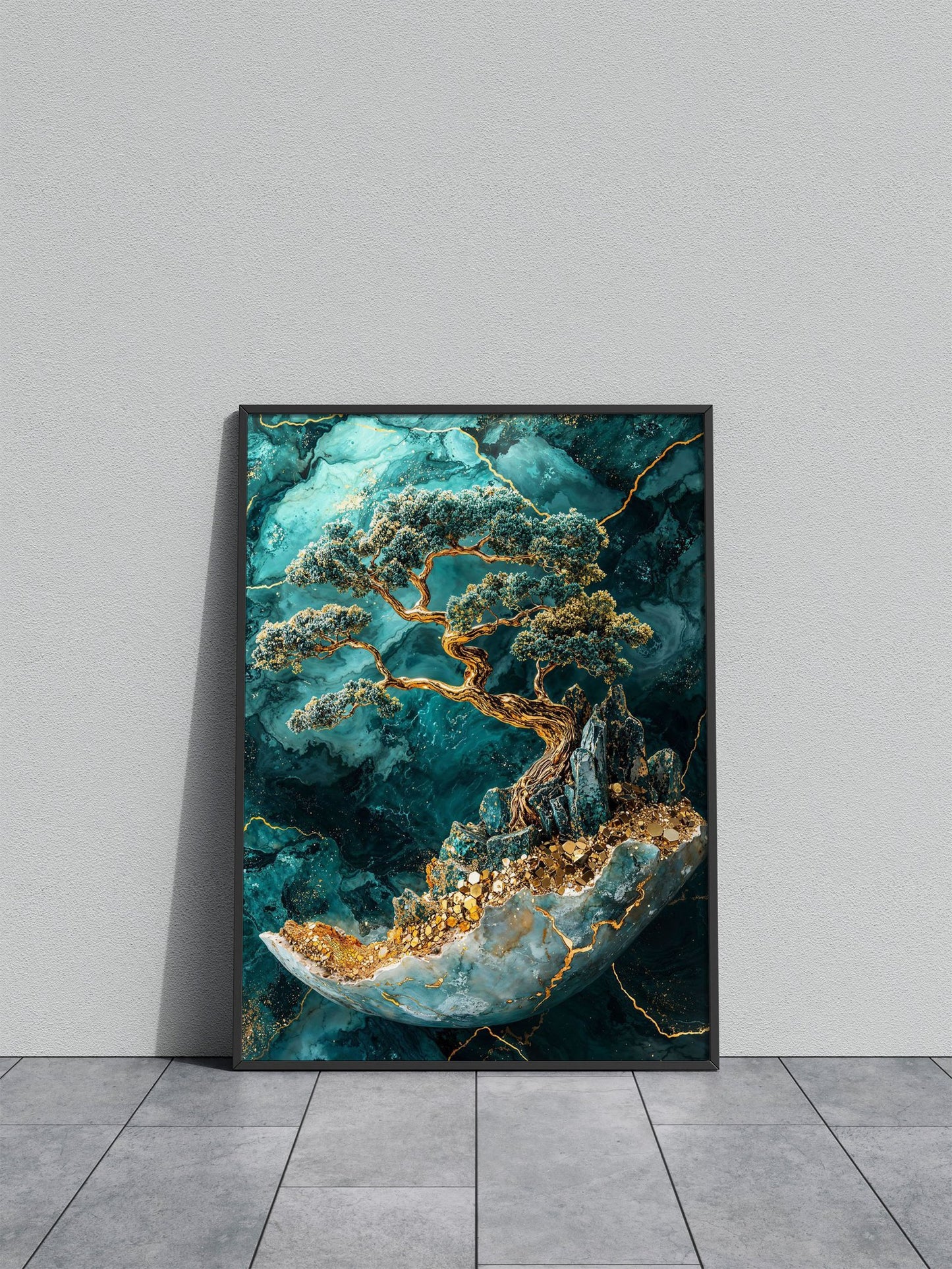 Crystal Realm Bonsai Tree Asian Style Poster | Wall Art for Home & Office | High-Quality Print