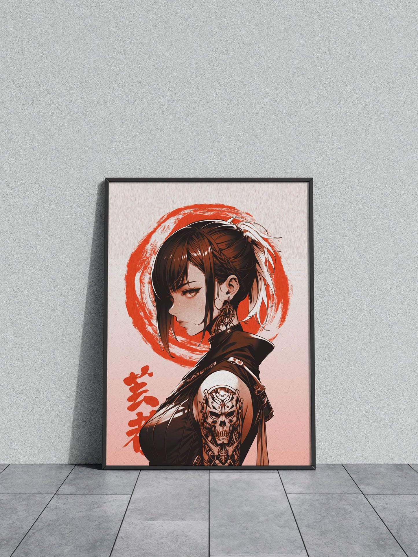 Cyber female oil painting Asian Style Poster | Wall Art for Home & Office | High-Quality Print - High-Quality Visual Display