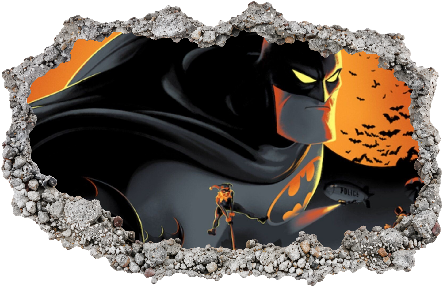 DC Comics Batman Dark Knight Wall Art Sticker 3D Smashed Wall Decal 052