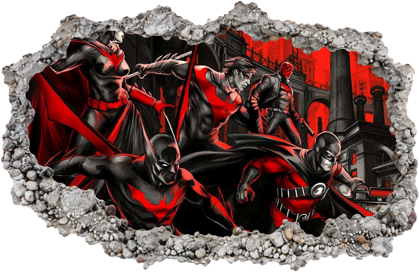 DC Superheroes Batman Smashed Brick Decal 3D Smashed Wall Decal 069