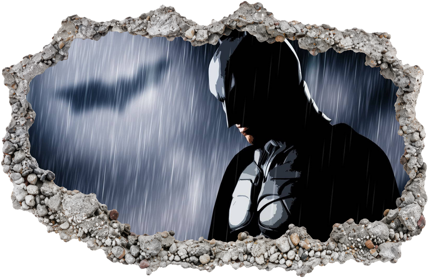 DC Superheroes Batman Vinyl Mural Smashed Brick Decal 070