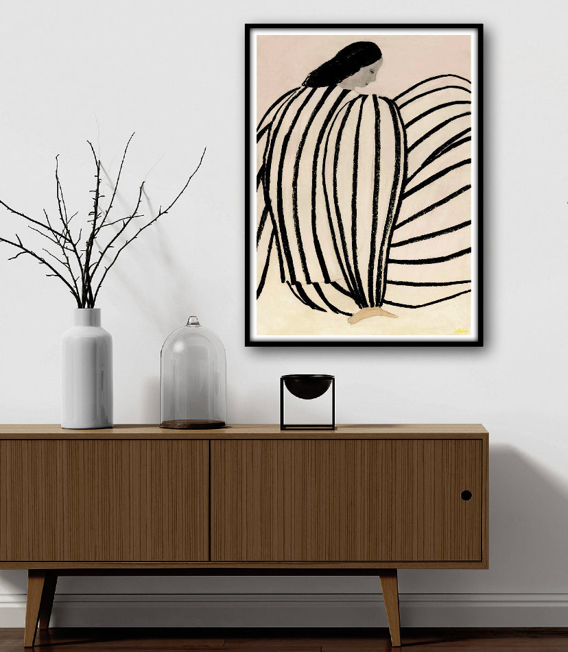 Bohemian Striped Print Dress for Women