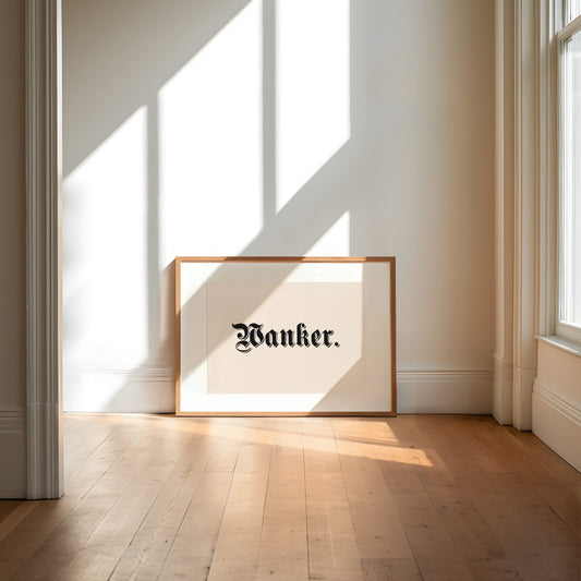 Wanker | Landscape | Black and Cream | Art Print - High-Quality Premium Wall Art Decor Sticker