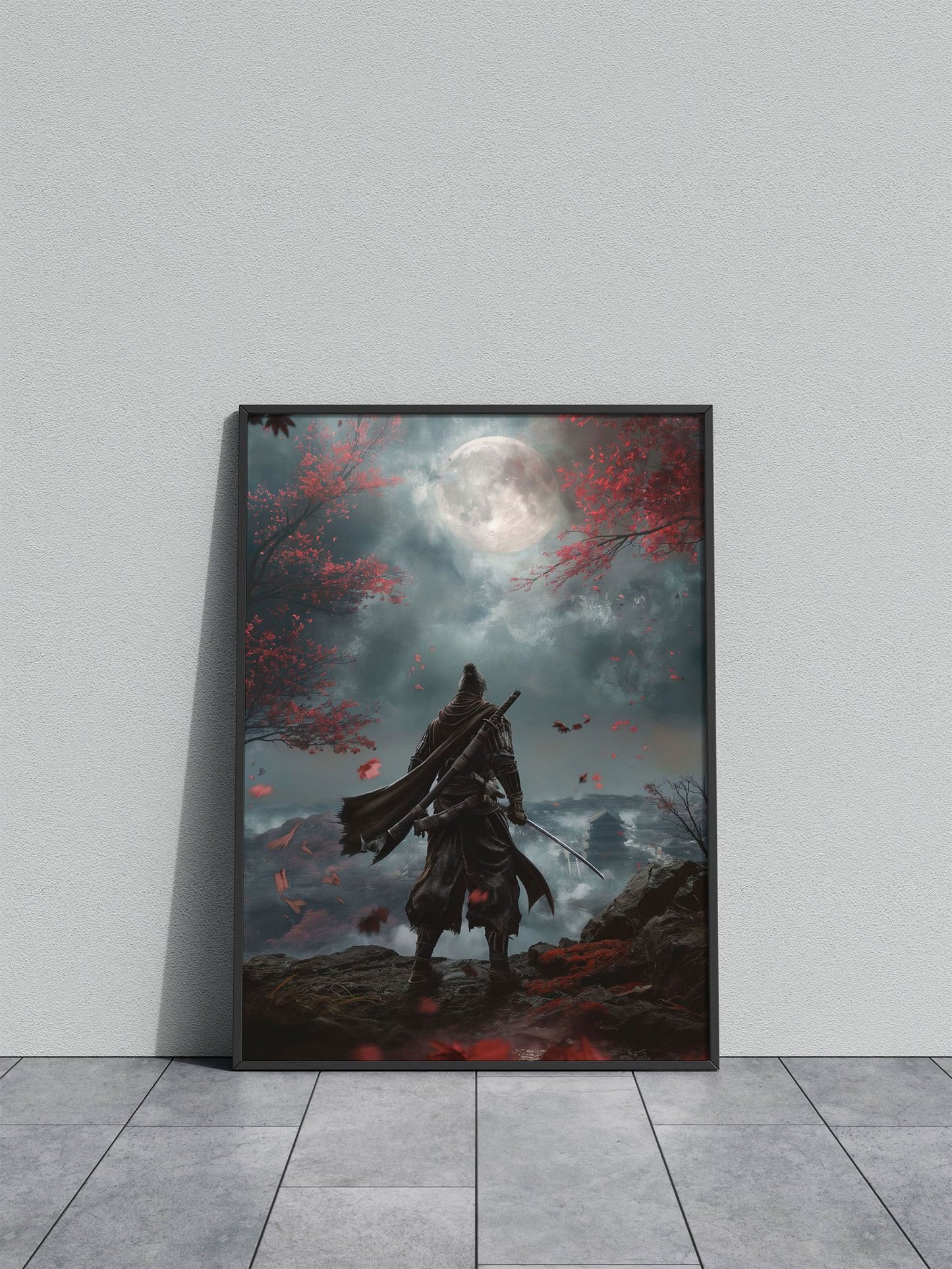 Dark Samurai Moon Night Asian Style Poster | Wall Art for Home & Office | High-Quality Print
