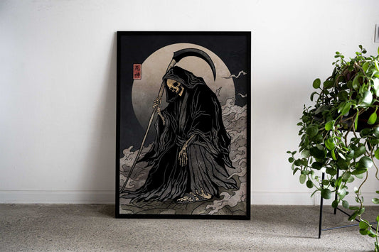 Dead Tired Skeleton Asian Style Poster | Wall Art for Home & Office | High-Quality Print - High-Quality Visual Display