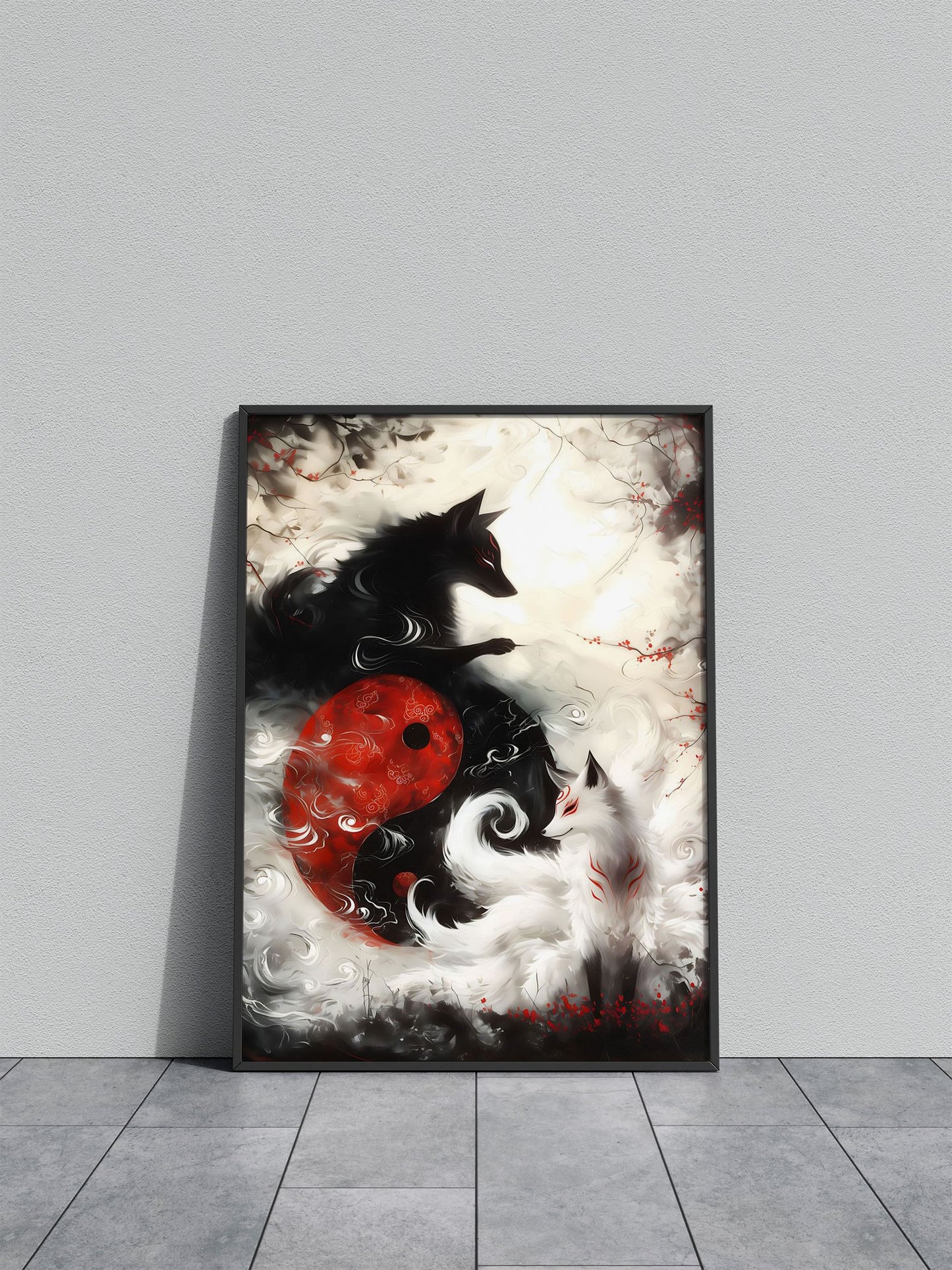 Death and Life Fox Fantasy Asian Style Poster | Wall Art for Home & Office | High-Quality Print