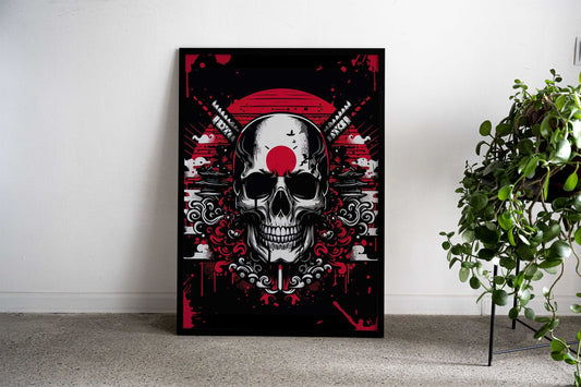 Demon Skull Asian Style Poster | Wall Art for Home & Office | High-Quality Print - High-Quality Visual Display
