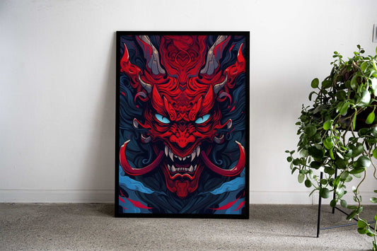 Devil Skull Asian Style Poster | Wall Art for Home & Office | High-Quality Print - High-Quality Visual Display
