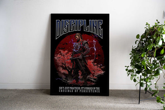 Discipline Samurai Asian Style Poster | Wall Art for Home & Office | High-Quality Print - High-Quality Visual Display