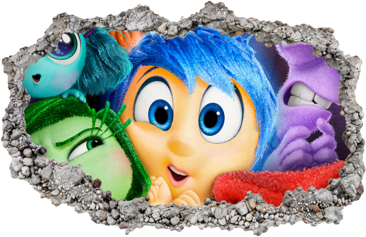 Disney Pixar Inside Out Kids Room Decor 3D Smashed Wall Decal 308