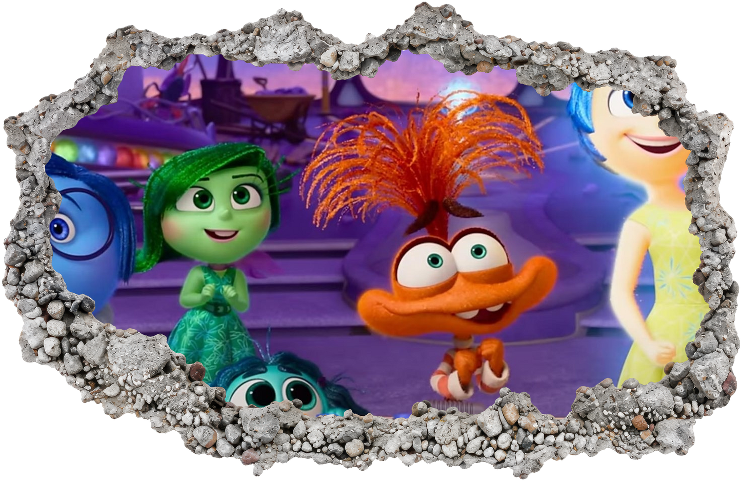 Disney Pixar Inside Out Smashed Brick Decal 3D Smashed Wall Decal 327