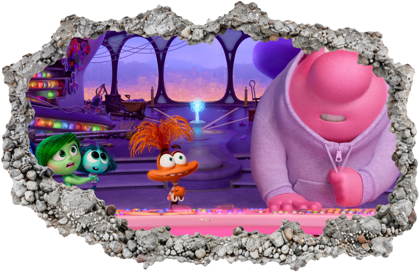 Disney Pixar Inside Out Wall Art Sticker 3D Wall Hole Decal 281