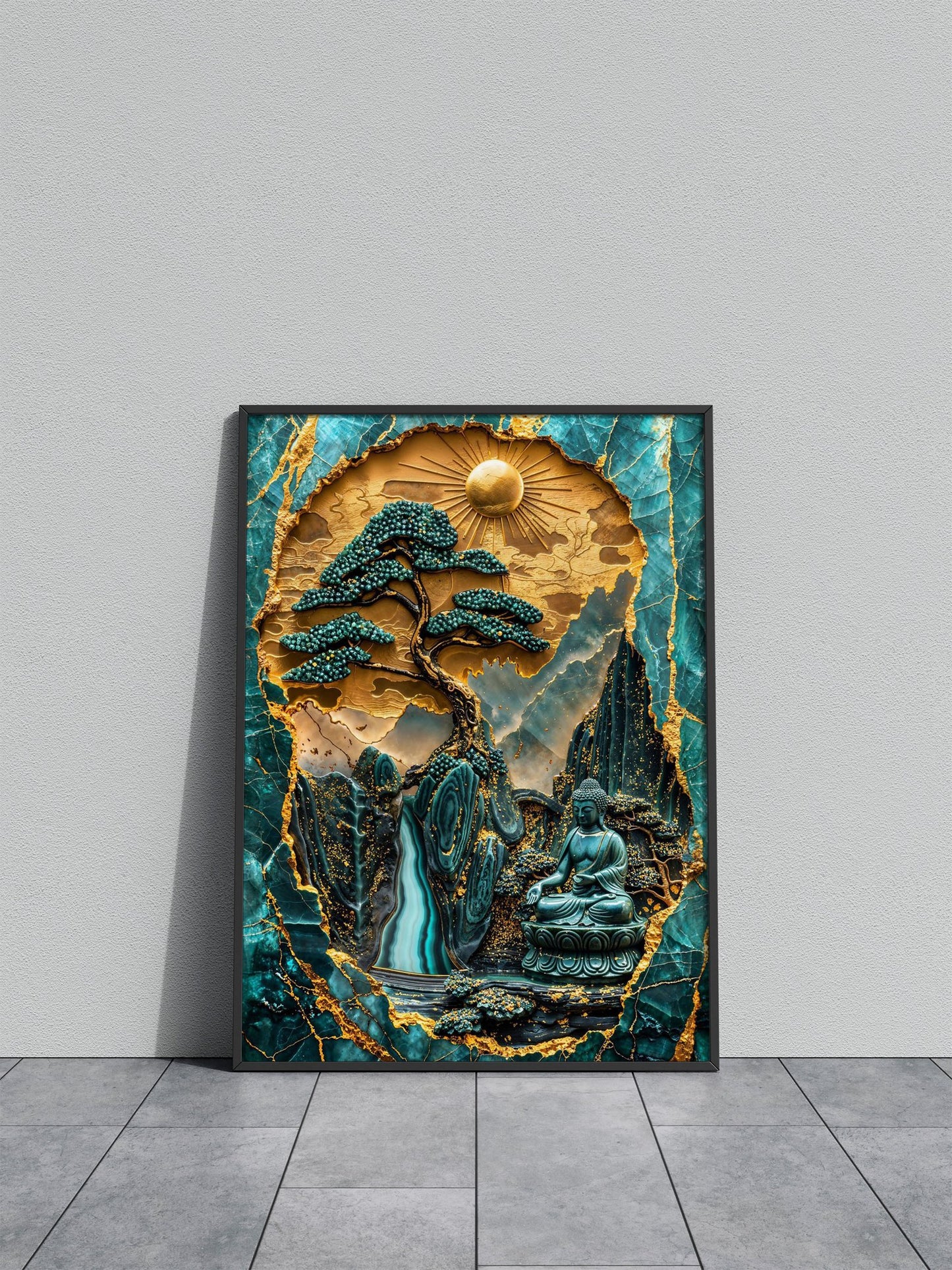 Divine Reflection Kintsugi Asian Style Poster | Wall Art for Home & Office | High-Quality Print - High-Quality Visual Display