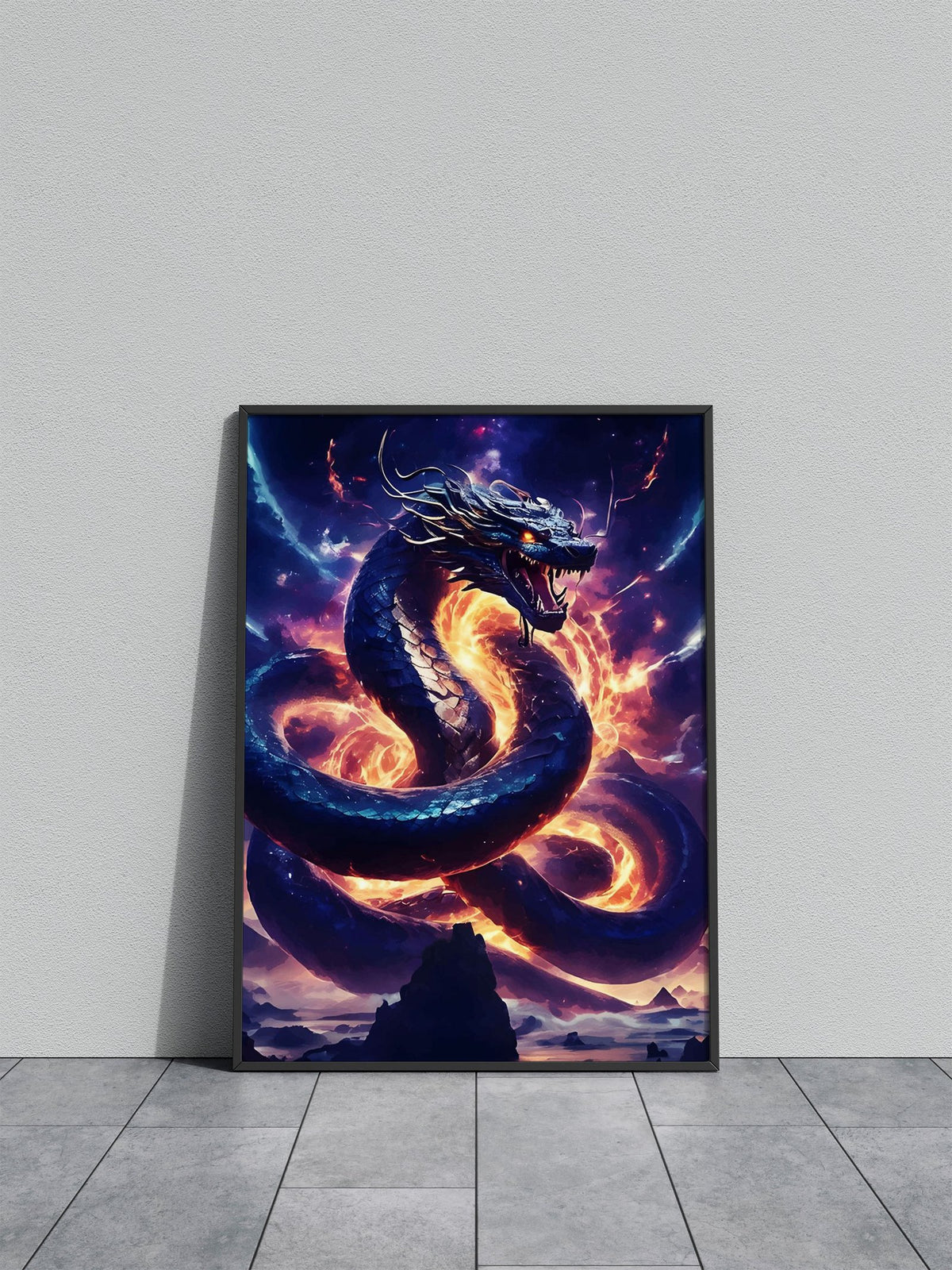 Dragon Fire Asian Style Poster | Wall Art for Home & Office | High-Quality Print - High-Quality Visual Display