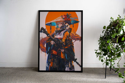 Dragon Geisha Assassin Asian Style Poster | Wall Art for Home & Office | High-Quality Print - High-Quality Visual Display