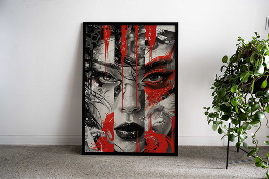 Dragon Geisha Samurai Asian Style Poster | Wall Art for Home & Office | High-Quality Print - High-Quality Visual Display
