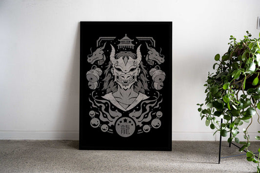 Dragon Mask Asian Style Poster | Wall Art for Home & Office | High-Quality Print - High-Quality Visual Display