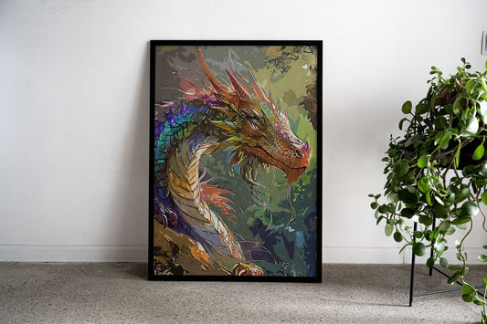 Dragon Mystic Abstract Asian Style Poster | Wall Art for Home & Office | High-Quality Print - High-Quality Visual Display